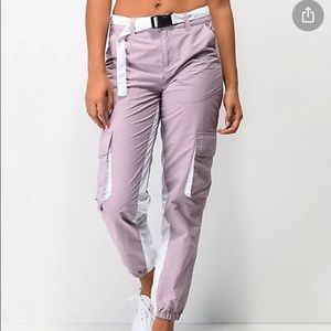 Lavender cargo track pants (size M)